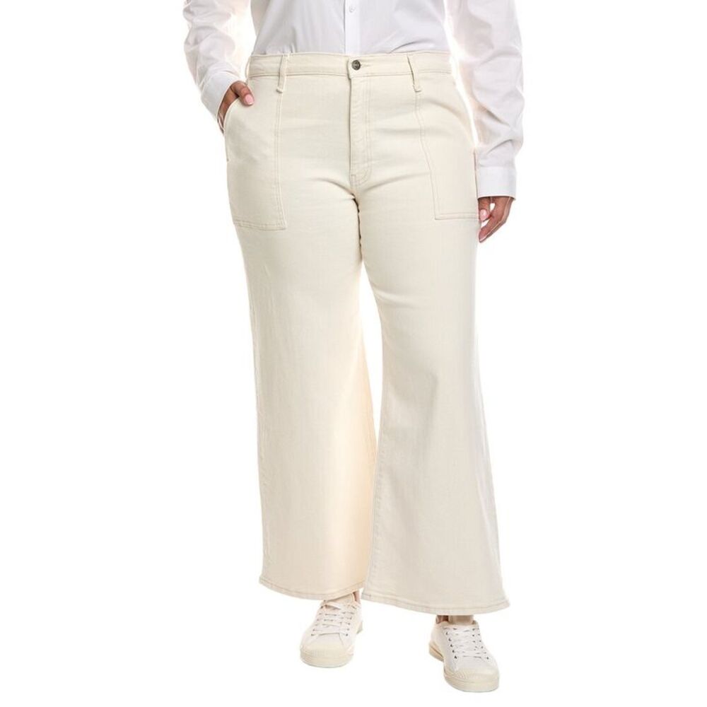 Hudson Jeans Womens  Jolene Ecru Wide Leg Ankle Jean, White